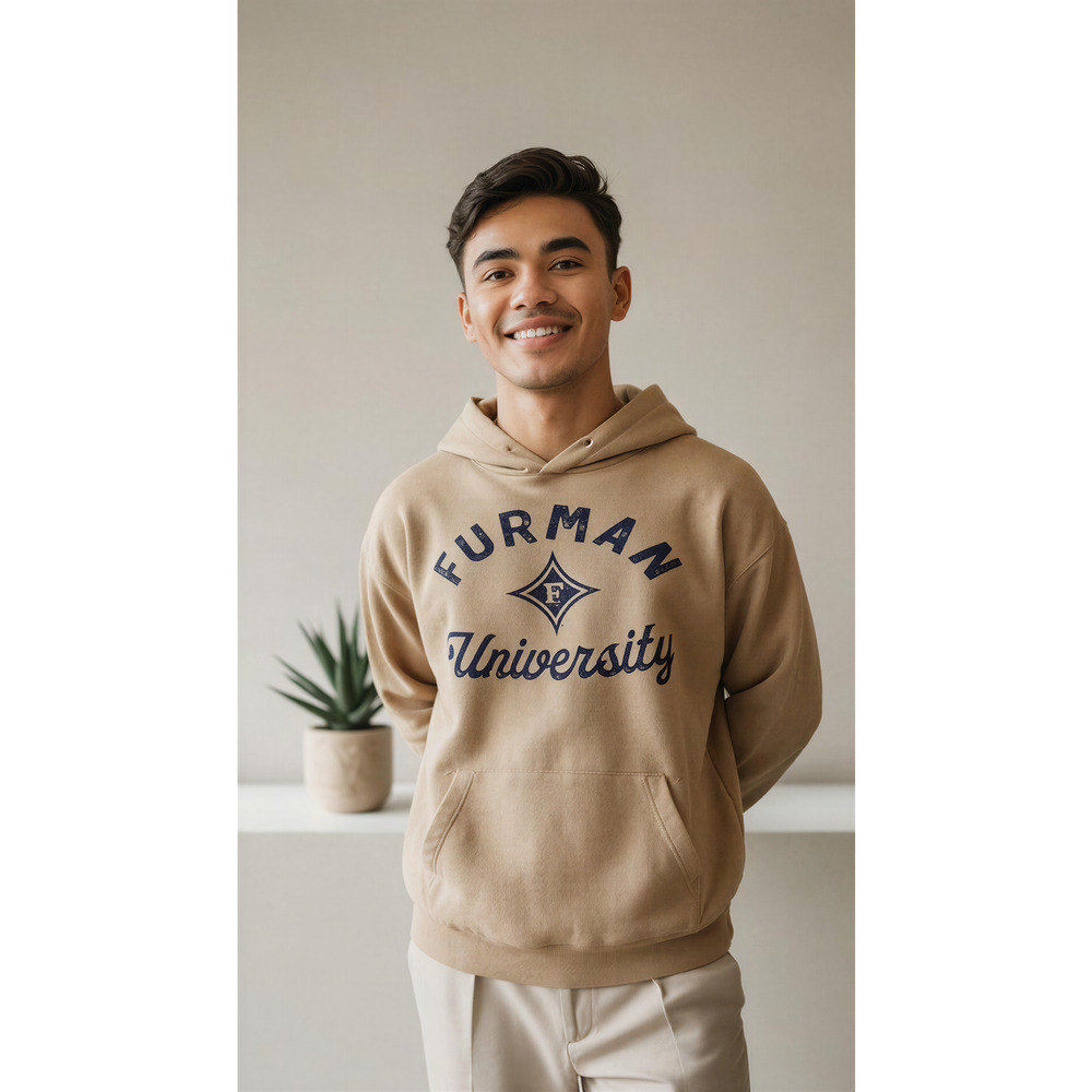 NWT 47 Furman University Paladins Mens Pullover Hoodieโ Beige Size Large